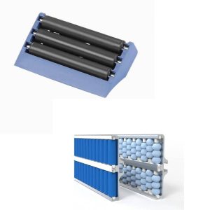 Átadó és vezető görgőssor