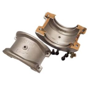 Kúpos acélszalagos tengelykapcsoló, vízszintes osztott burkolattal